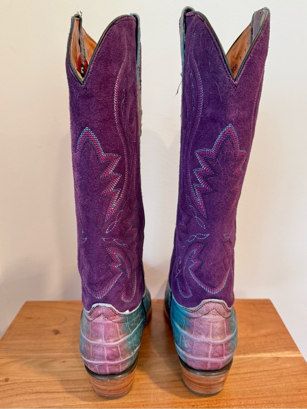 Dingo Caterina Royale Purple Caiman Print Western Boots Size 9 - Picture 5 of 16